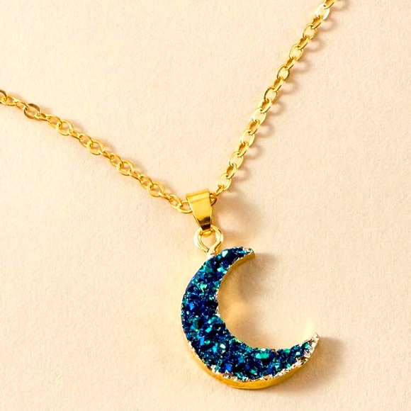 Hot Topic Jewelry - Druzy Crescent Moon Necklace